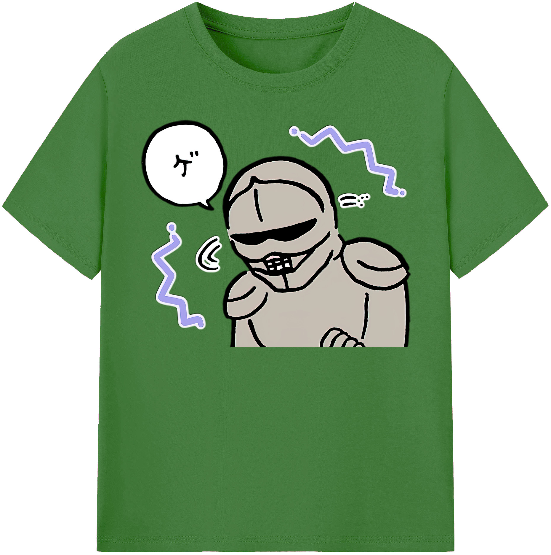 （画像用） ちいかわ 労働の鎧さん Chii-kawa Mr. Armor of Labor レディースカジュアルプリントTシャツ（綿100％）